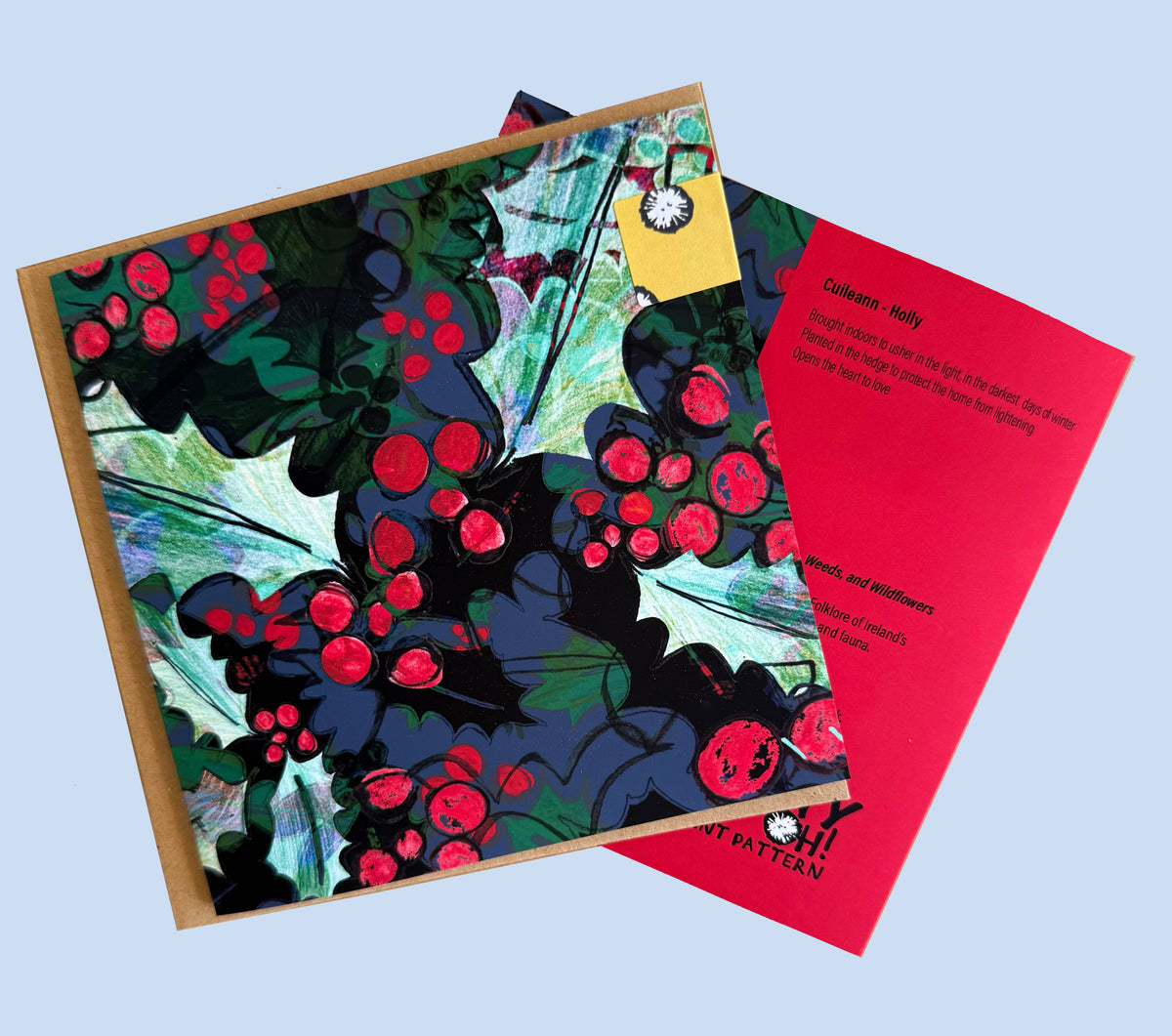 Holly / Cuileann - Blank Greeting Card / Christmas Card