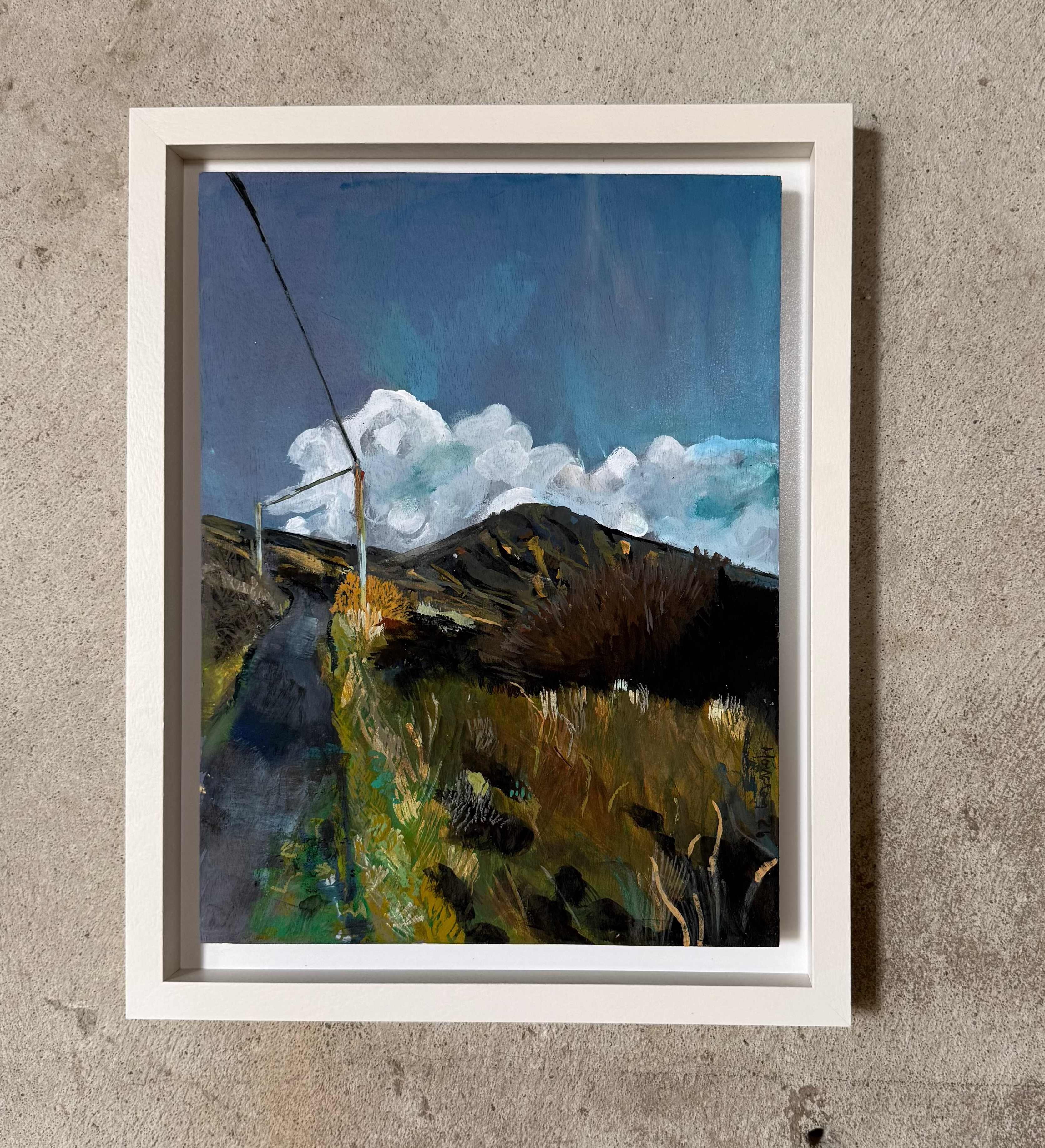 Framed Irish Original landscape painting. Moody Irish Winter Scene. West Cork Landscape Wall Art.